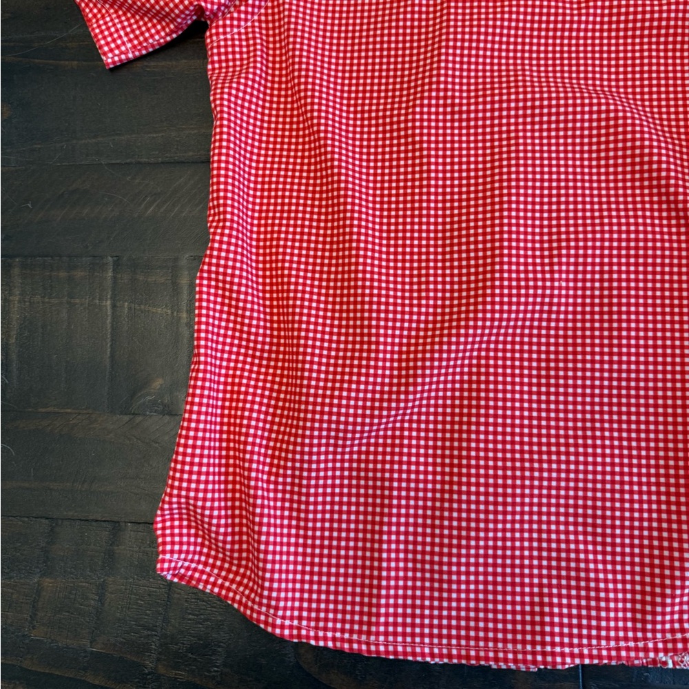 Blue Quail Little Girls Gingham Guayabera Red White Dress 2T - Picture 12 of 15